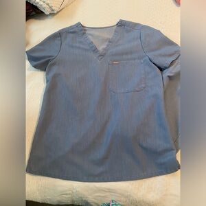 Figs heathered indigo scrub set